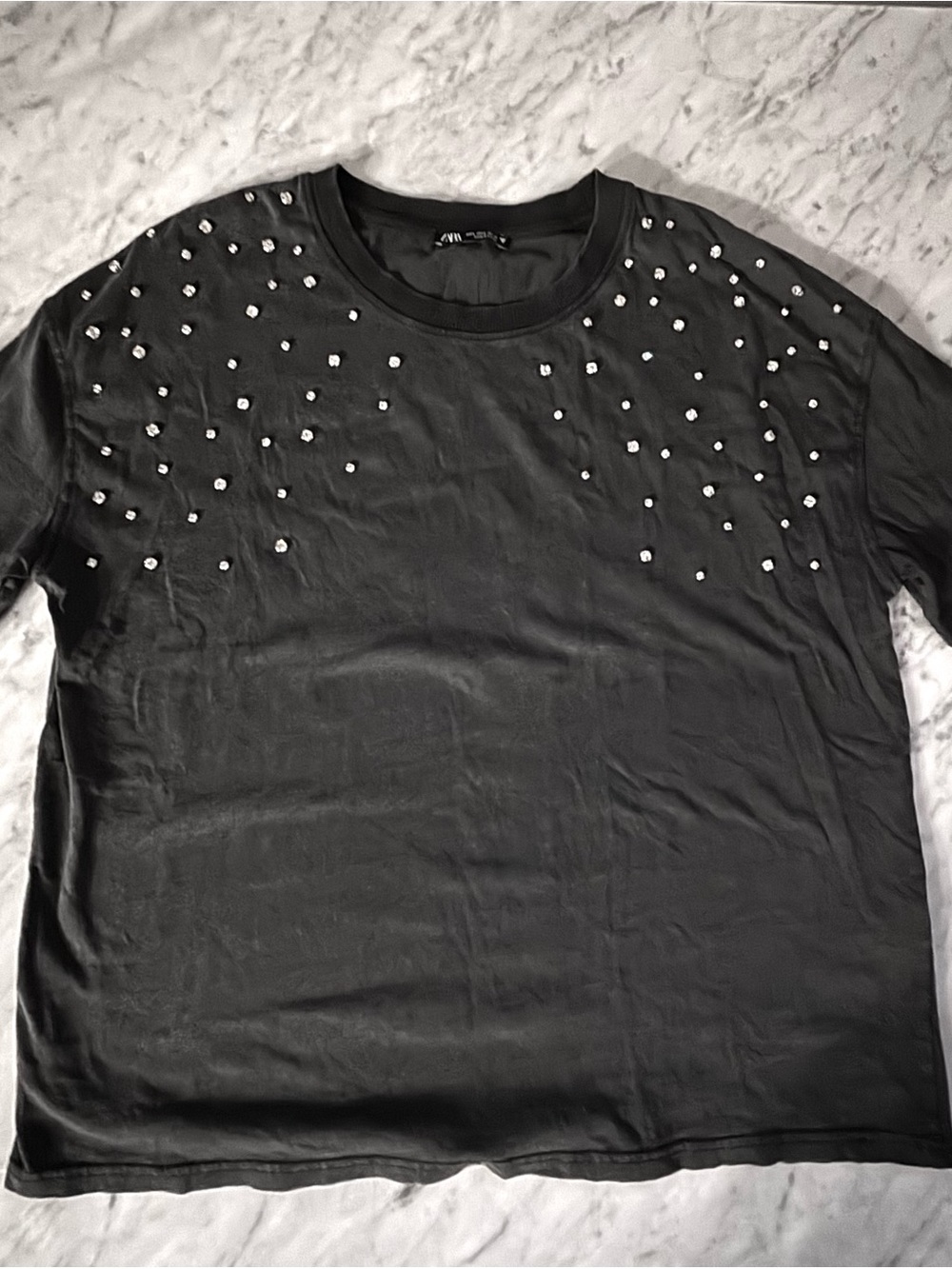 T-Shirt with Silver Stud Accents